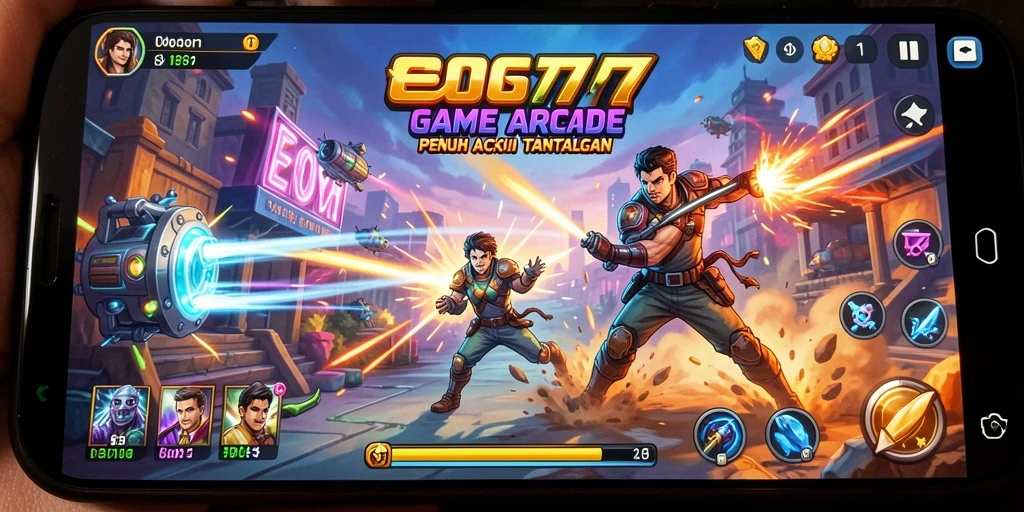Tampilan luar biasa dari gameplay seru permainan Arcade.