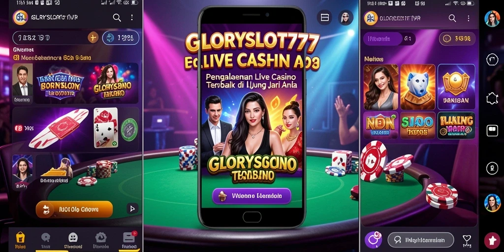 Tampilan gameplay Live Casino yang menarik dan mendebarkan di GLORYSLOT777.