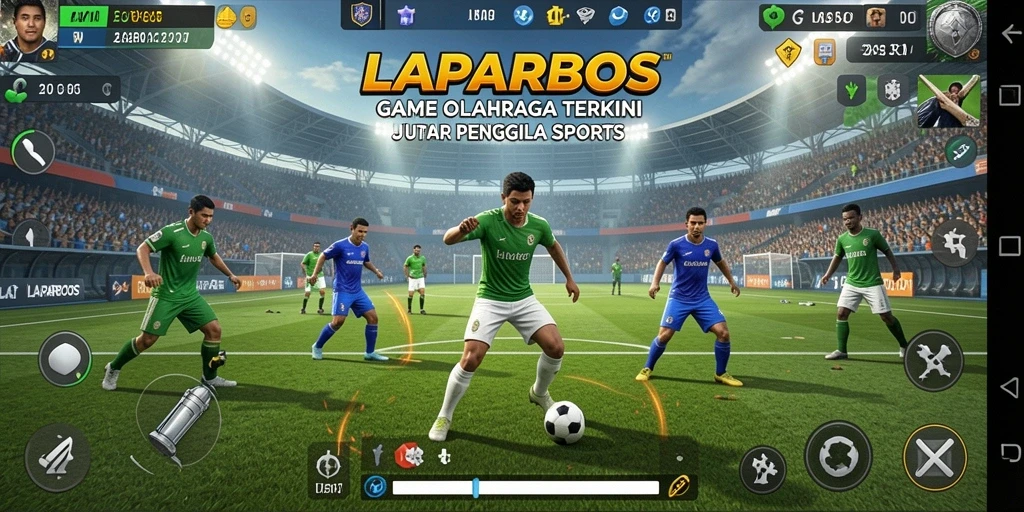 Tampilan gameplay LAPARBOS yang menarik dan menyenangkan dalam genre olahraga.