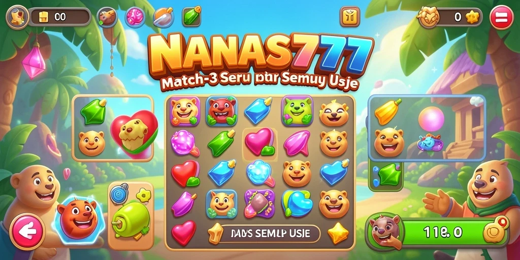 Screenshot gameplay NANAS777 yang menunjukkan kombinasi buah-buahan.