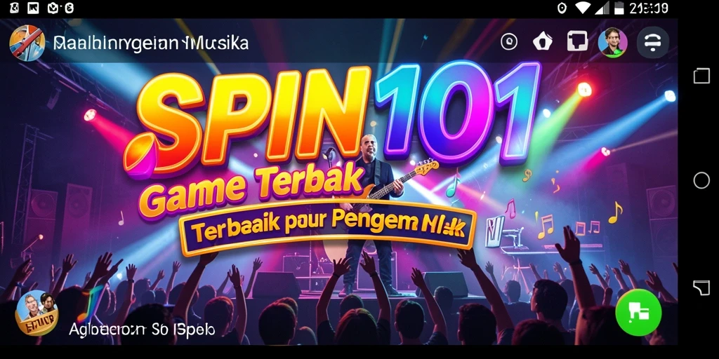 Tampilan gameplay SPIN101 yang penuh warna dan interaktif saat bermain musik.