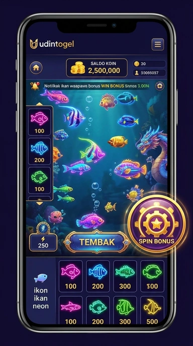 Tampilan utama aplikasi udintogel dengan navigasi yang mudah digunakan.